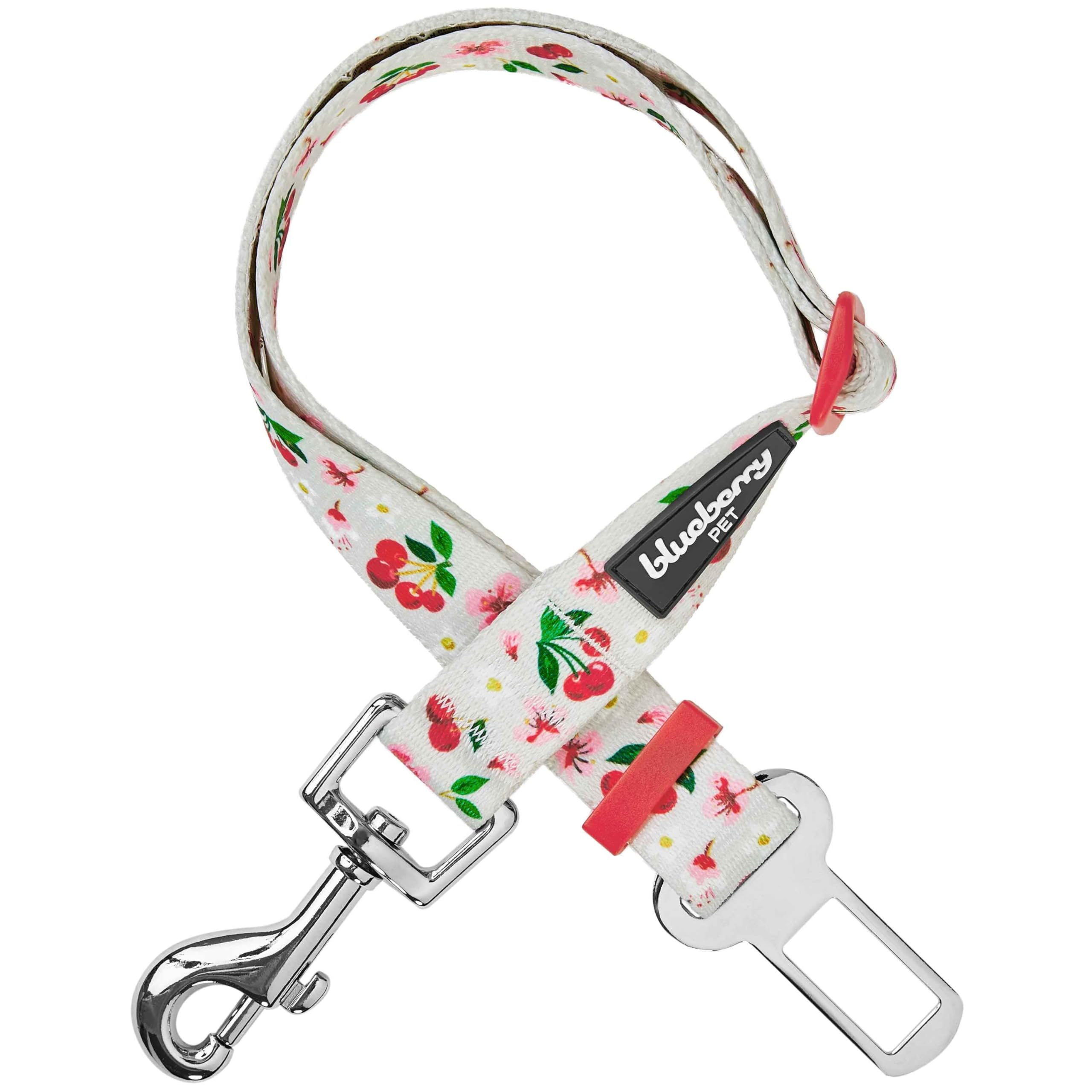 Blueberry Pet Cherry Garden Grey Adjustable Dog Seat Belt Tether