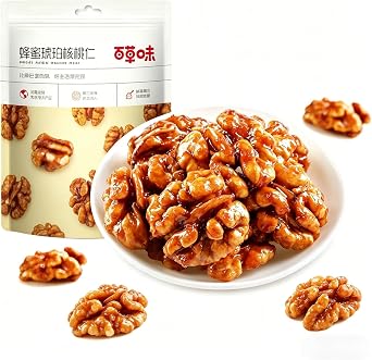 MAFUSE Honey Glazed Walnut Halves 100g, Caramelised Sugar Coated Nuts for Snacking, Salad Topper & Cheese Boards, Vegan Friendly Snack, Resealable Pouch