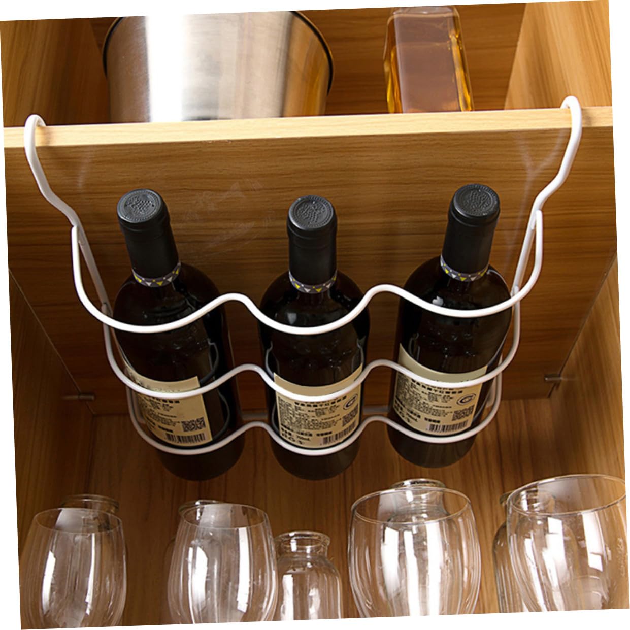 OUNONA 1pezzi Scaffale Porta Birra in Ferro per Frigorifero Organizzatore per Bottiglie di Birra Scaffale da Cucina per Conservazione e Stoccaggio