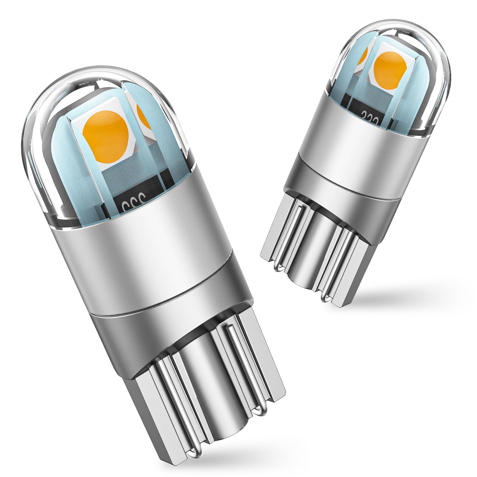 SEALIGHT 194 LED Bulb 2700K Amber, License Plate Light, Dome Light, T10 168 2825 W5W 3030 Bright Chips Wedge for Replacement Light Bulb, Map Trunk Door Courtesy Dash LED Light Bulb,Pack of 2