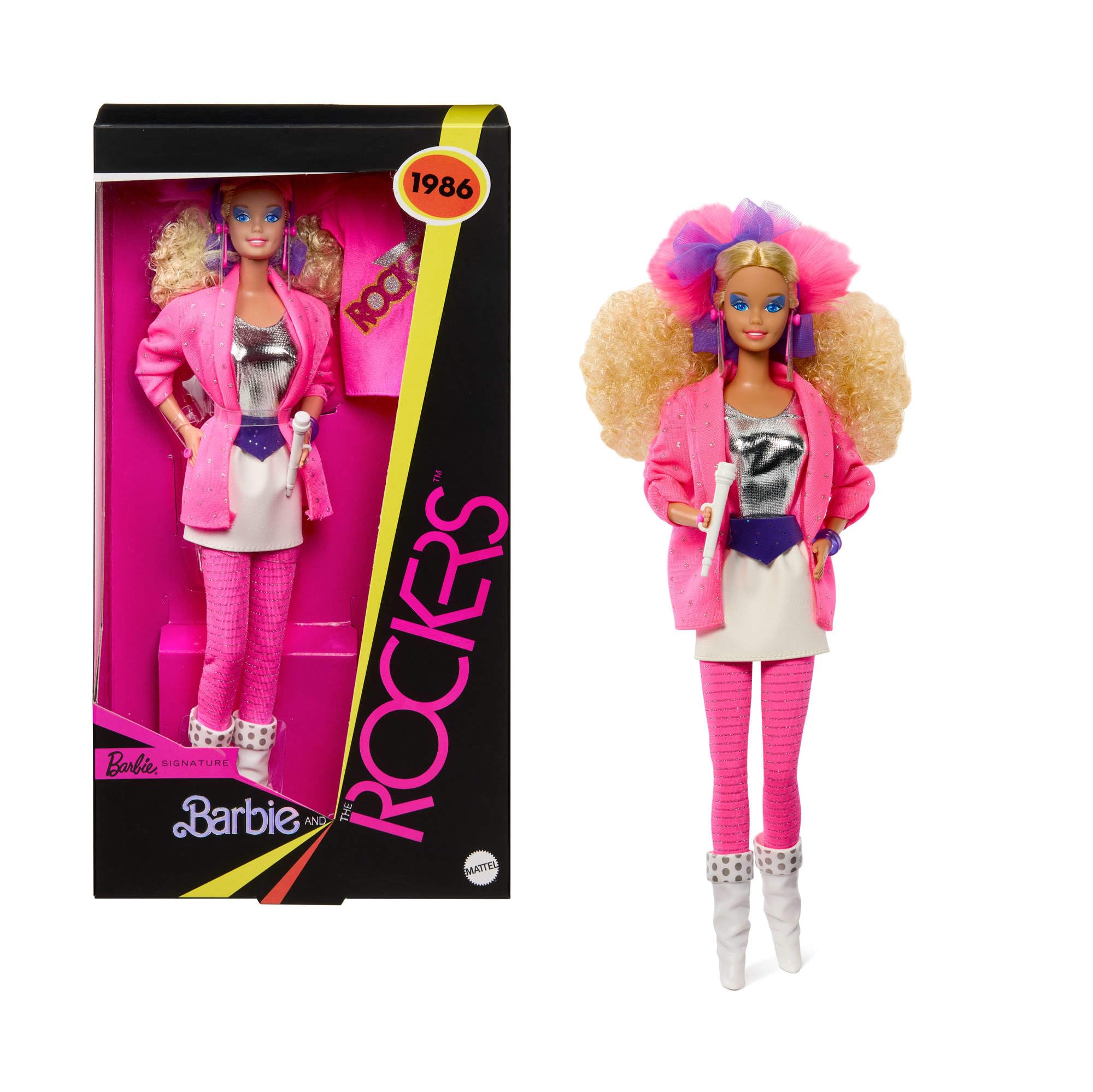 Barbie Signature and the Rockers, Sammler-Replik-Puppe | Zum 40. Jubiläum der Modepuppe von 1986, inkl. Puppenständer und Verpackung zum Aufstellen, ab 6 Jahren, JJY10