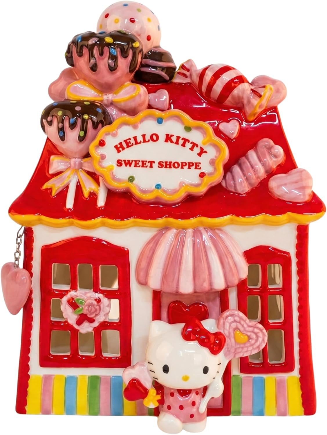 Hello Kitty Sweet Shoppe Candle House, 5.5" L x 5" W x 7.35" H Created by Blue Sky Clayworks