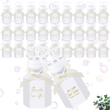 150 Pcs Wedding Bubbles Bulk with Bubble Solution Wedding Mini Bubble Gifts White Gold Mini Heart Wand for Anniversary, Engagement, Bridal, Valentines Day, Gift for Adult Couple