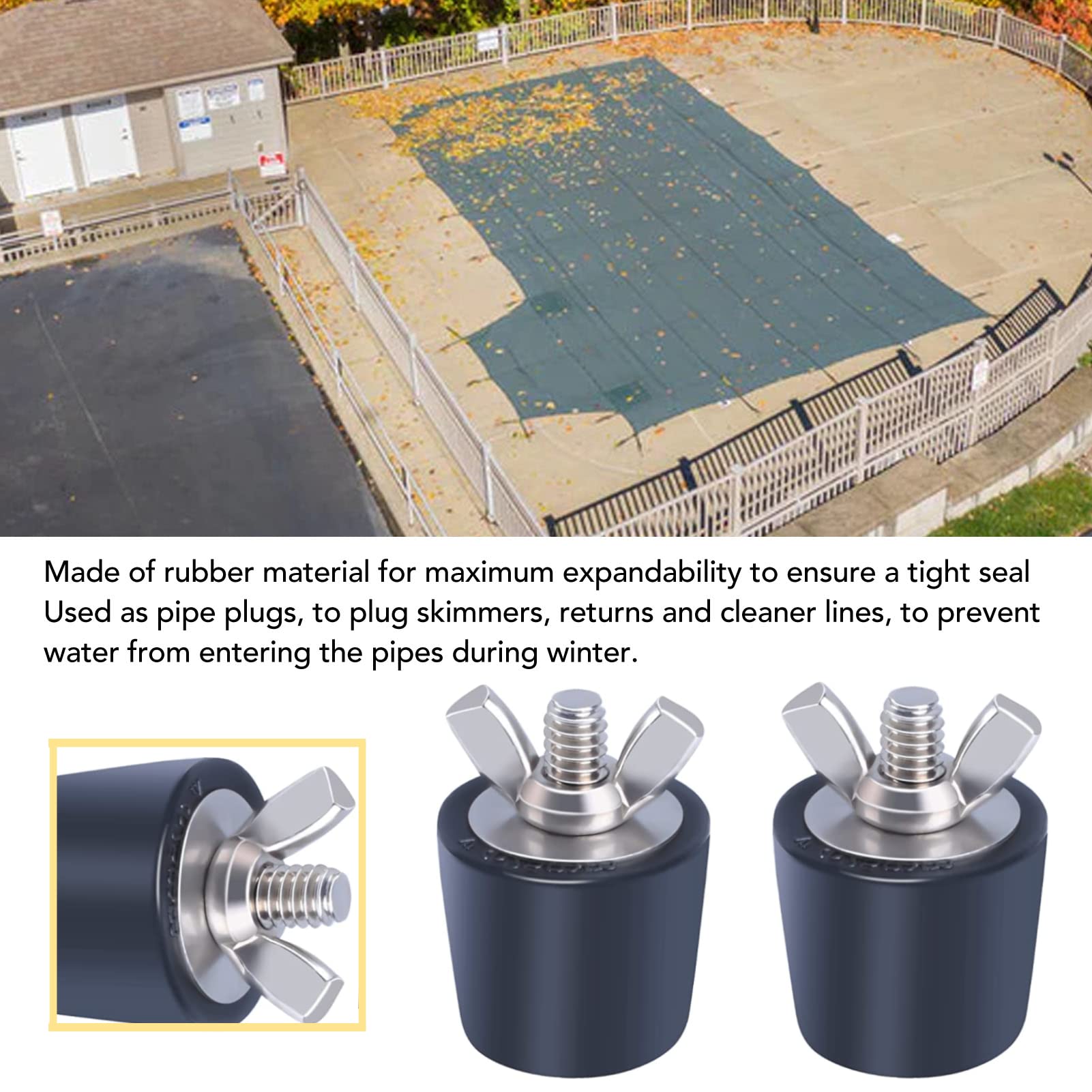 Tapones de Piscina Goma 2 Piezas 25mm para Invierno Accesorios SPA Tubos Filtros