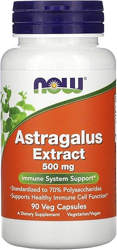 Miniatura 2 de NOW Foods Astrágalo 70% Extracto 500mg, Veg-Capsules, 90 unidades (Paquete de 2)