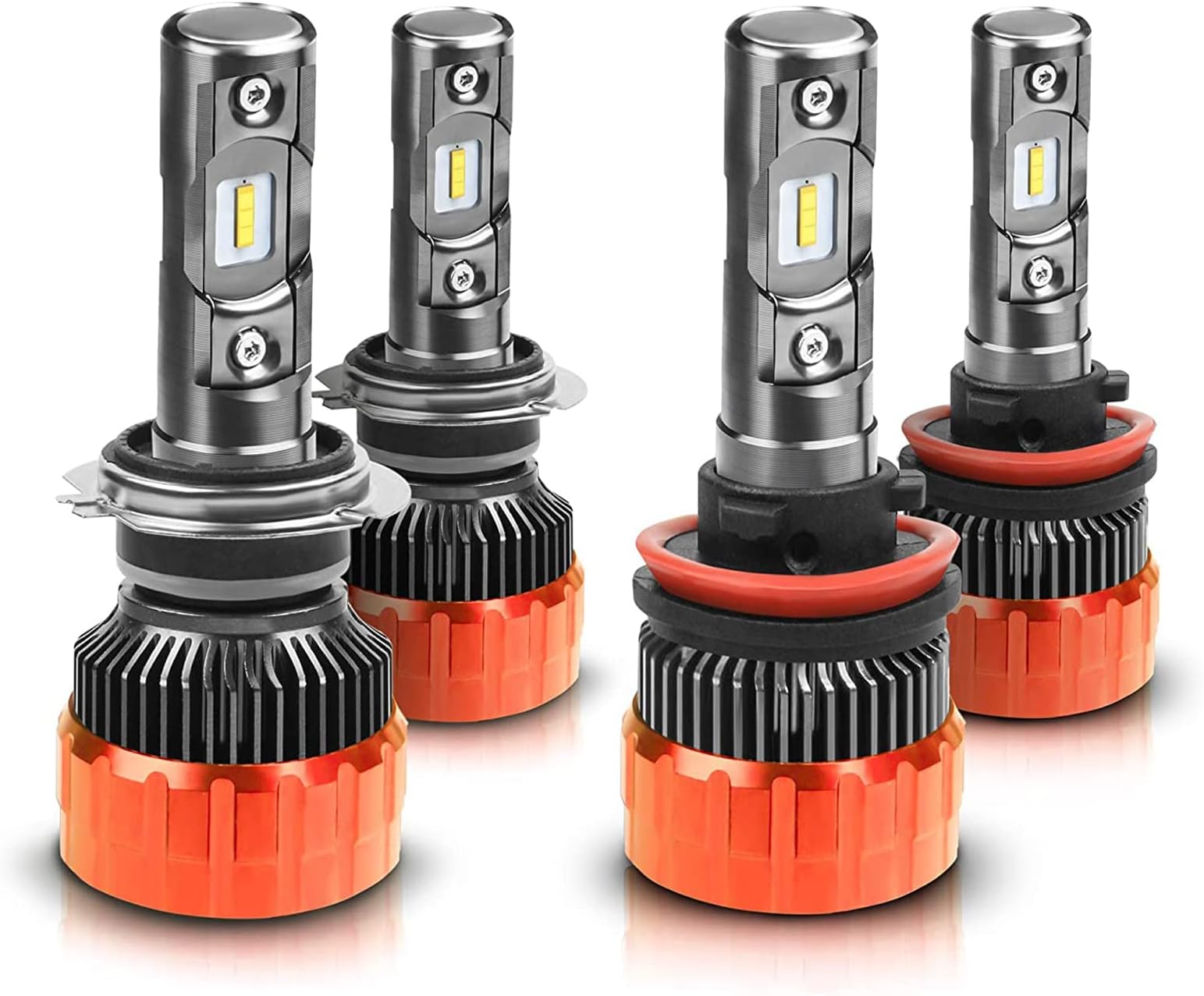 MOSTPLUS 8000 Lumens 80W/Pair-H7+H11 All-in-One LED-TX1860 Chip Really Focused Headlight Bulbs Super Mini Conversion Kit Xenon White (2 Pairs)