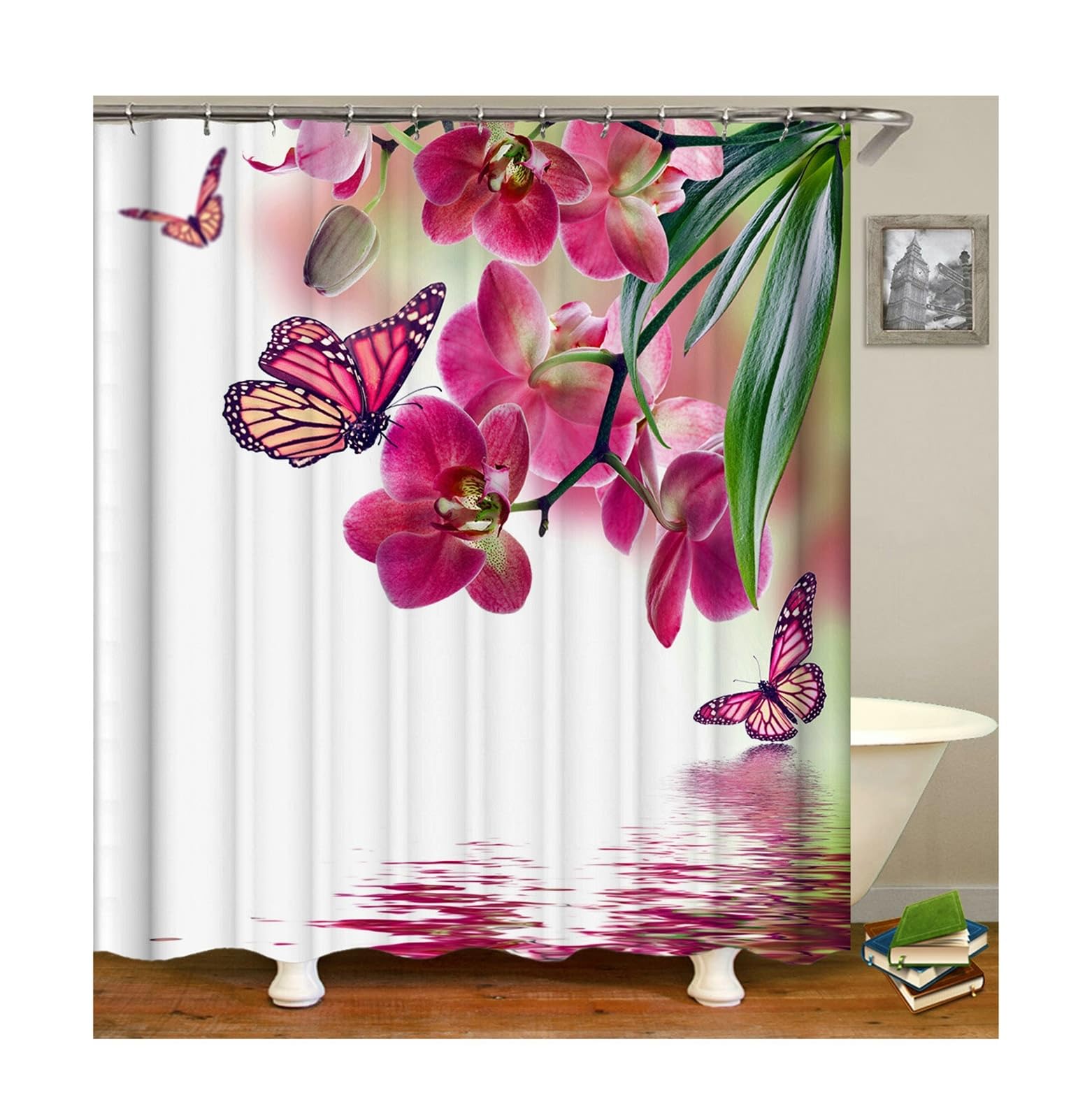 Rideau de douche motifs papillons pour illuminer la salle de bain des enfants