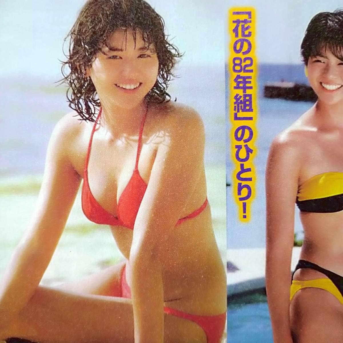 Amazon Co Jp 昭和アイドル水着小泉今日子菊池桃子アグネス ラム 80年代アイドル ムチムチ ビキニ 巨乳 おっぱい谷間 ワキの下切り抜き2p ファッション