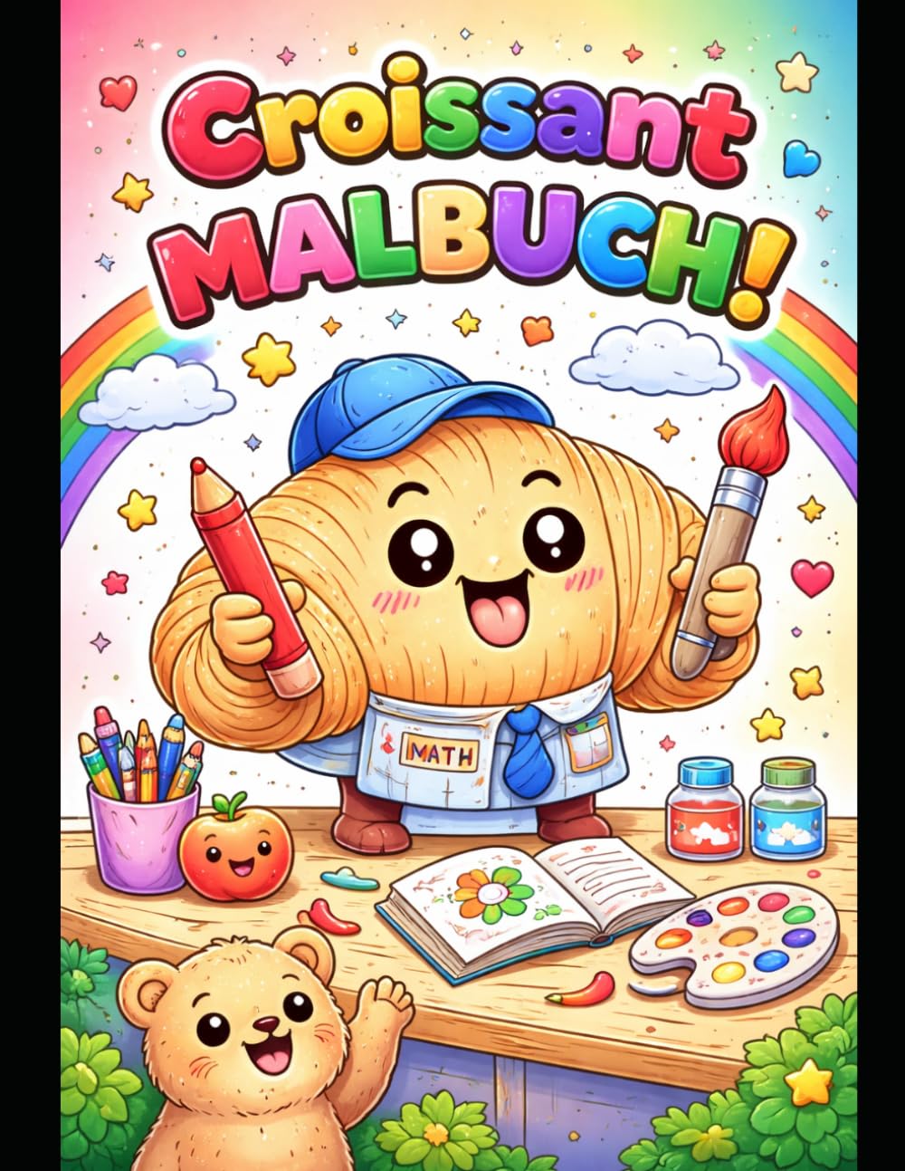Croissant Malbuch für Kinder: Lustige Ausmalbilder mit süßen Croissants – Berufe, Tiere & Abenteuer | Kreatives Malbuch ab 3 Jahren