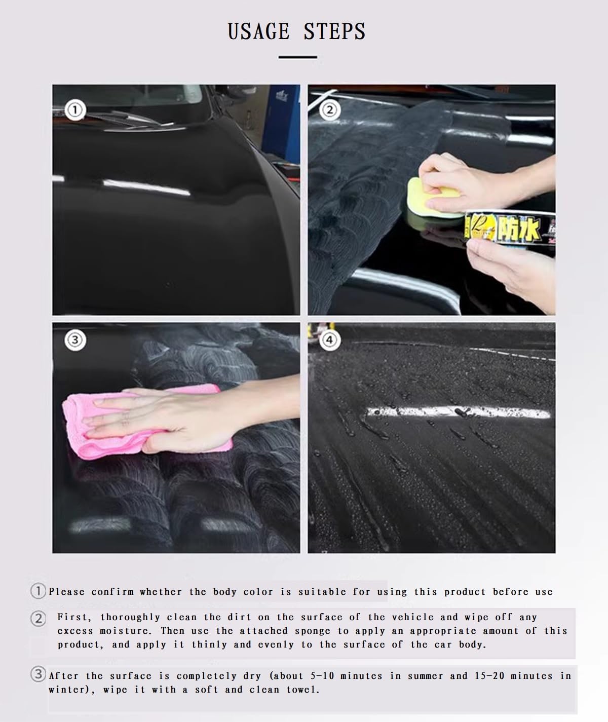 AutoShielder 12-Month Water-Resistant Wash Coat Wax for Cars (Light Color)