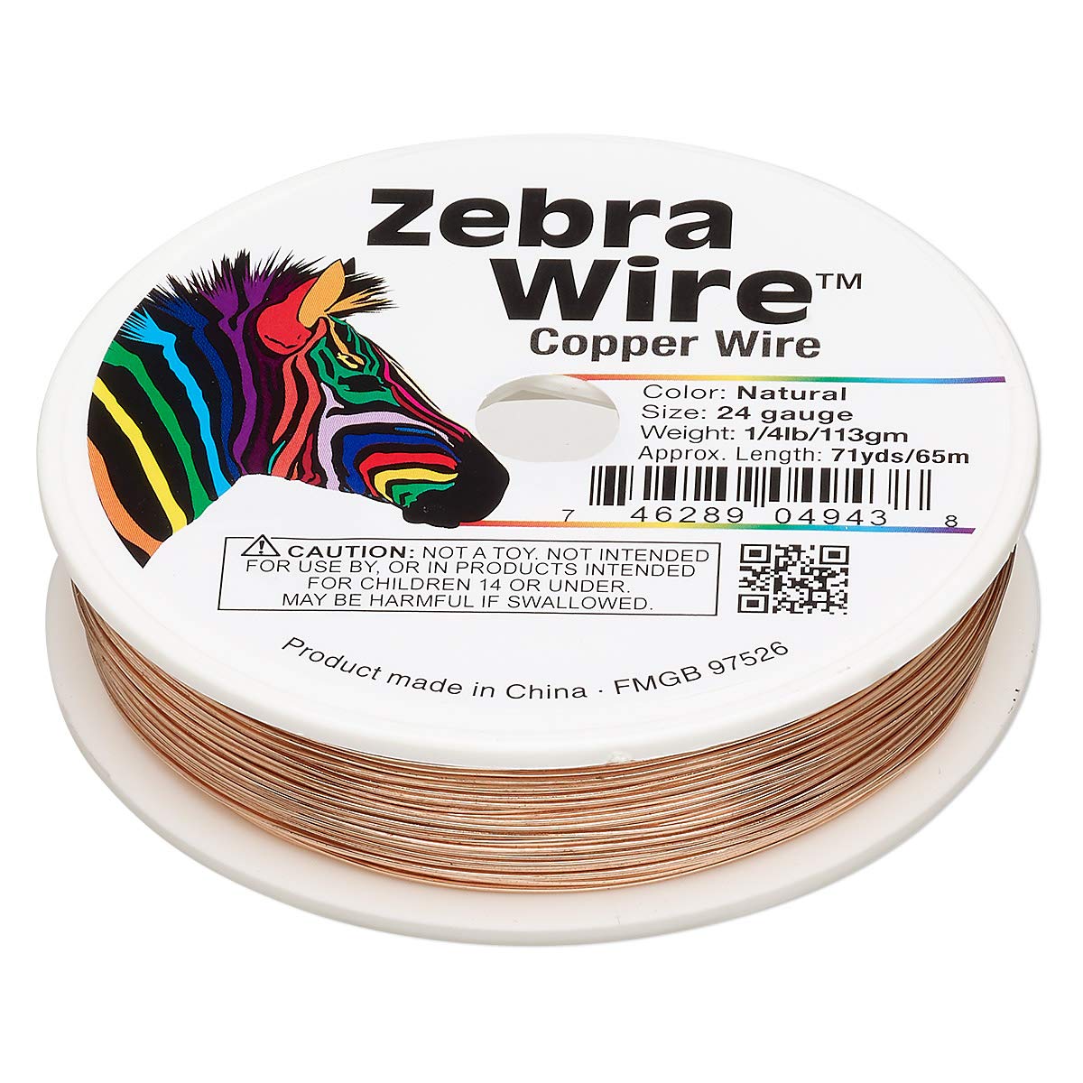 Alambre de cobre natural tipo cebra calibre 24 para bisutería fina de 71 yardas