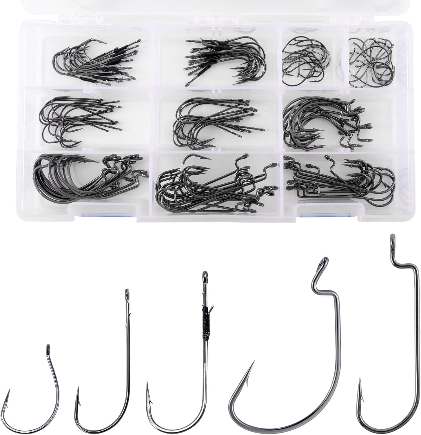 Dr.Fish 30 Pack Bullet Fishing Sinker 2oz with 150 Pieces Bass Hook Assortment