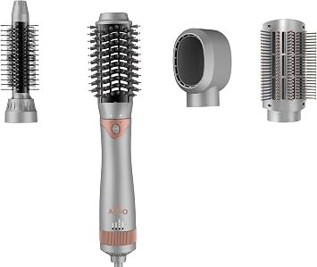 AIKO PRO 4 in 1 Blow Dryer Brush & Volumizer, Negative Ion Detachable Hair Dryer & Blow Dryer Brush for Curling, Straightening & Styling with a Heat-Resistant Glove