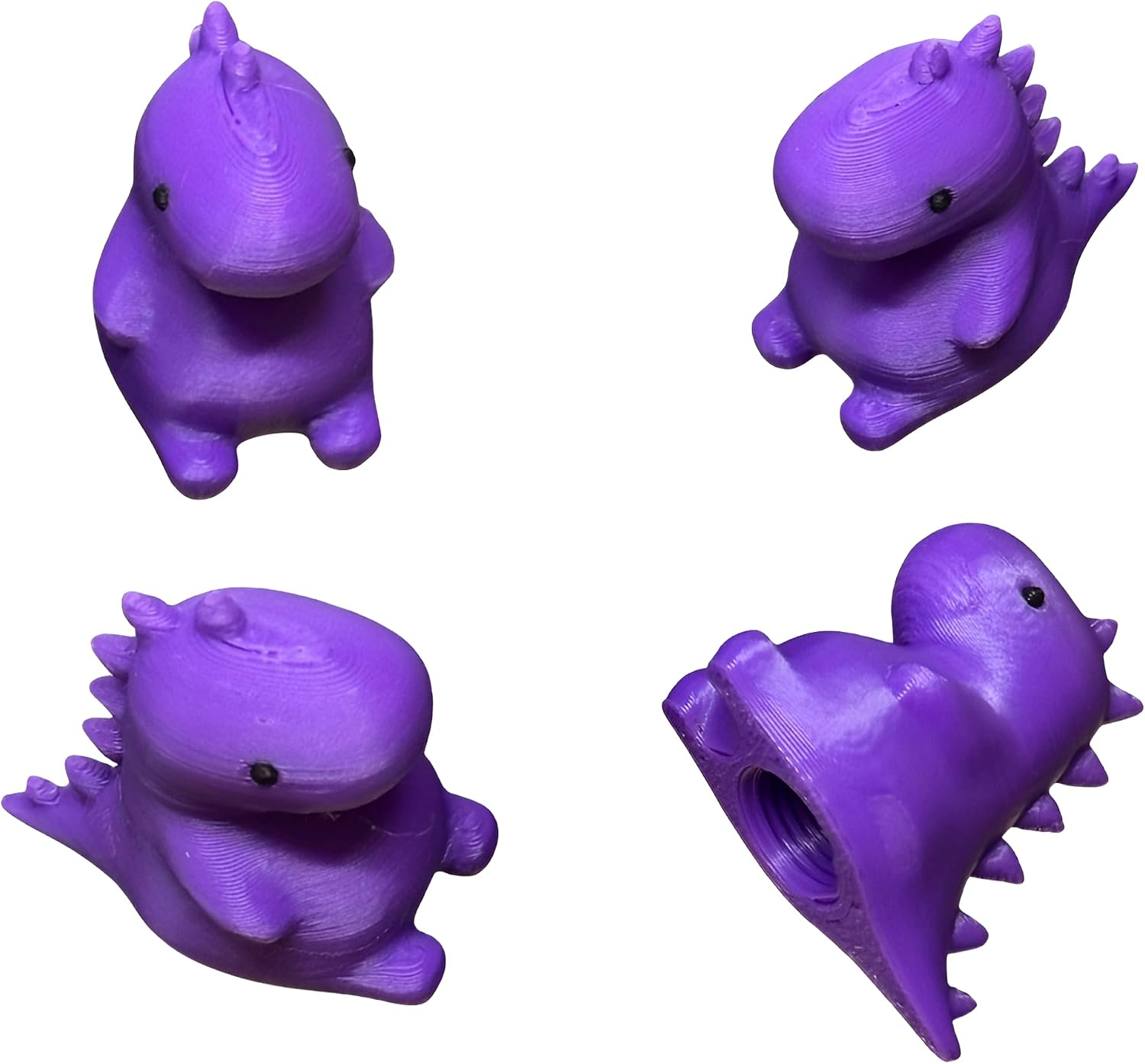 Dinosaur Tire Valve Stem Caps – 4 Pack | 3D Printed Cute Dino Air Caps for Car, Bike, Motorcycle, Truck | Universal Fit Schrader Valve | Fun Vehicle Accessory (Blue)