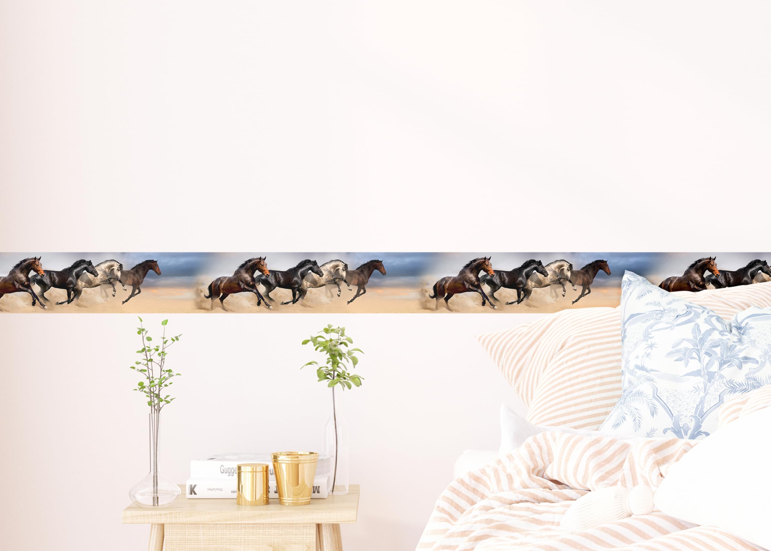 Sticker Mural Frise Autocollante Chevaux AG Design 0,14 x 5 m