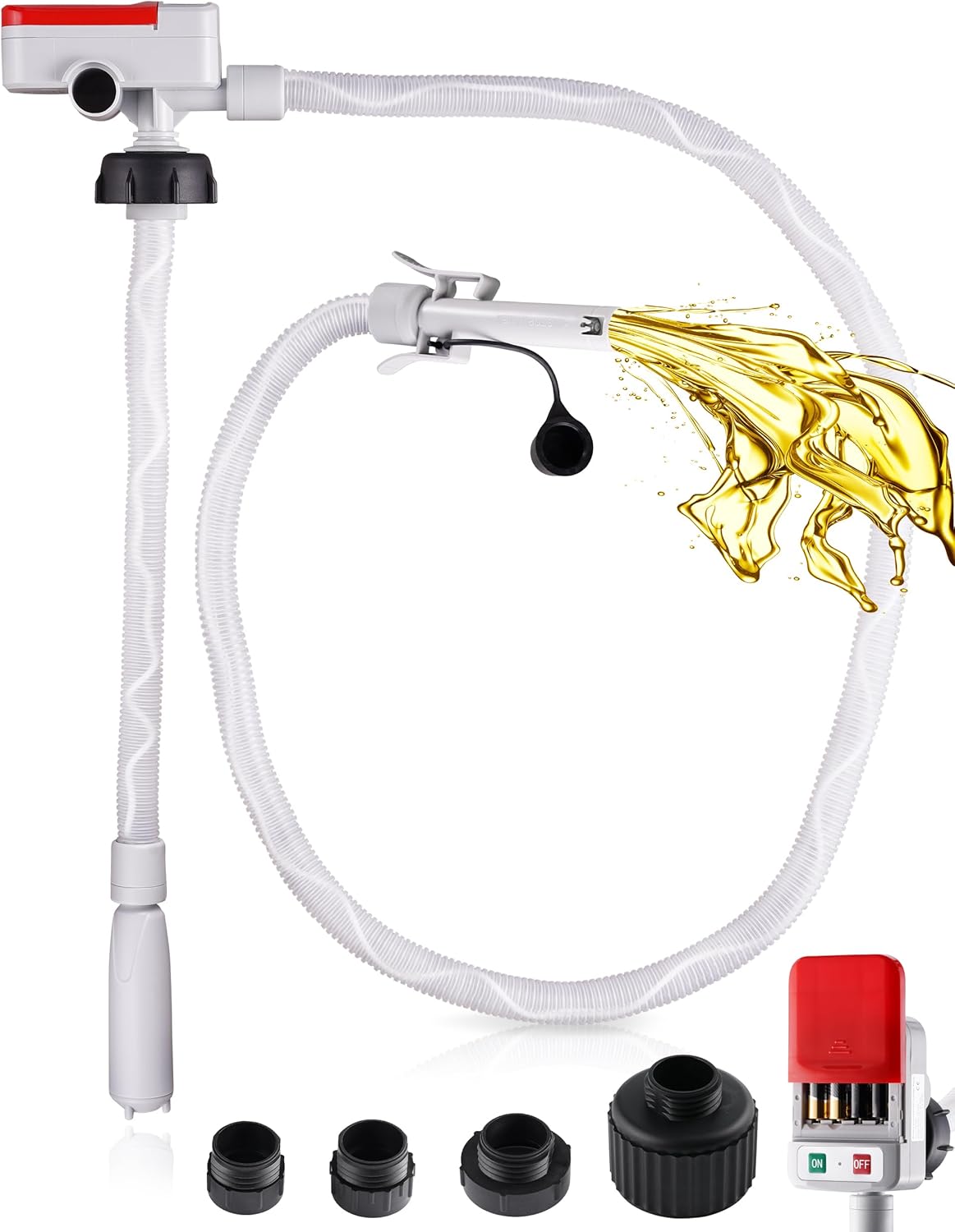 Battery Powered Gas Can Pump, Electric Fuel Transfer Pump for Gasoline, Diesel, Water, 3.4GPM High Flow Automatic Siphon Pump with Auto Stop, Portable Fuel Pump for 5Gal Gas Can, No Assembly