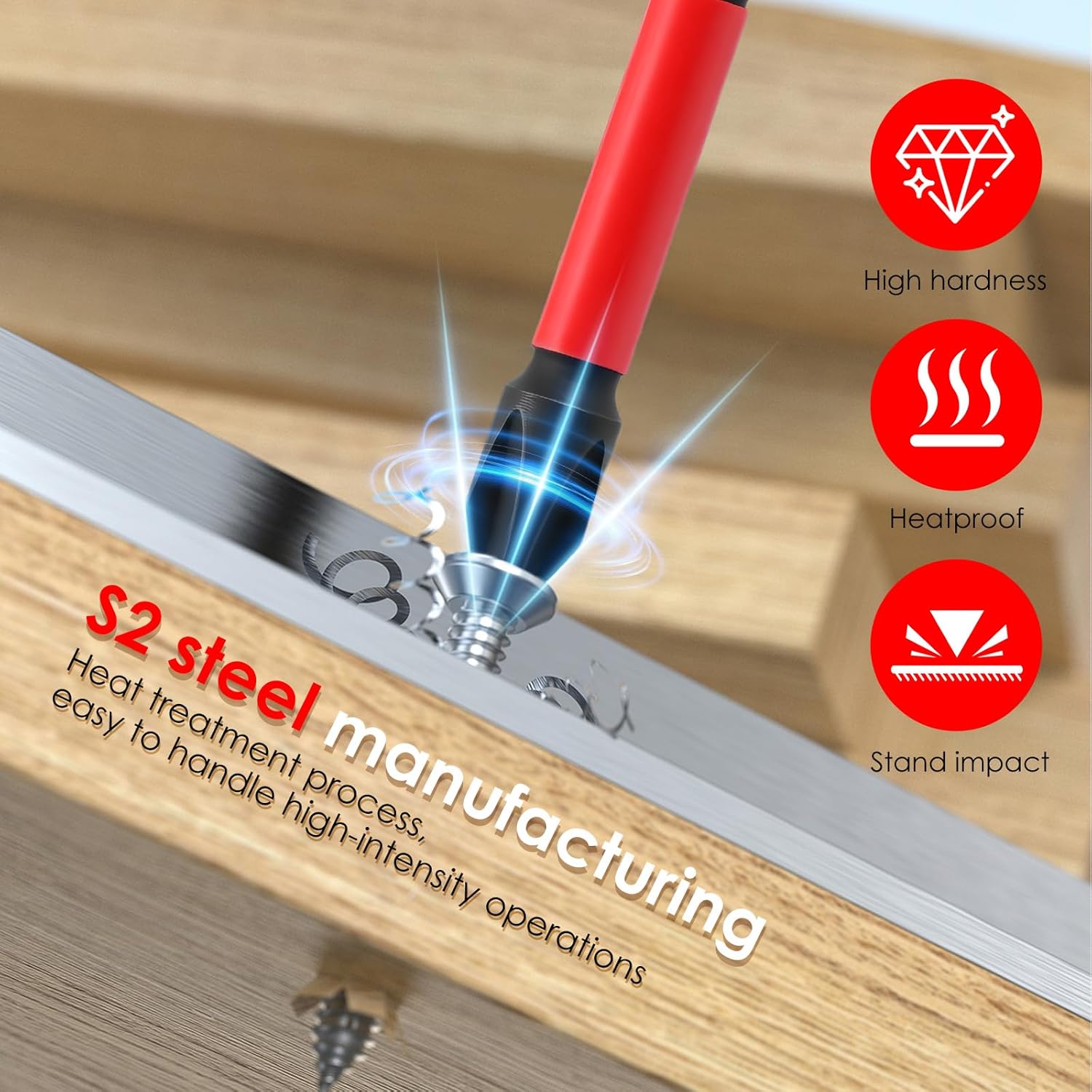 15Pcs Impact Screwdriver Bit Set for Electricians, S2 Steel 65mm, 110mm and 150mm, Magnetic Slotted Cross Screwdriver Bits, 1/4 Inch Hex Shank Drill Bits Used on Circuit Breakers, Heavy Duty