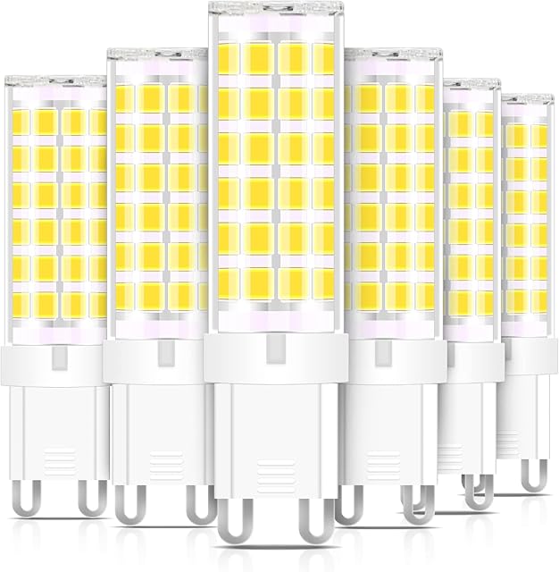 G9 Led Bulb Led G9 7W(60W Halogen Bulb Equivalent)Energy Saving G9 Light Bulb Daylight White 6000K 360 Degrees Beam Angle 6 Pack Energy Class A+