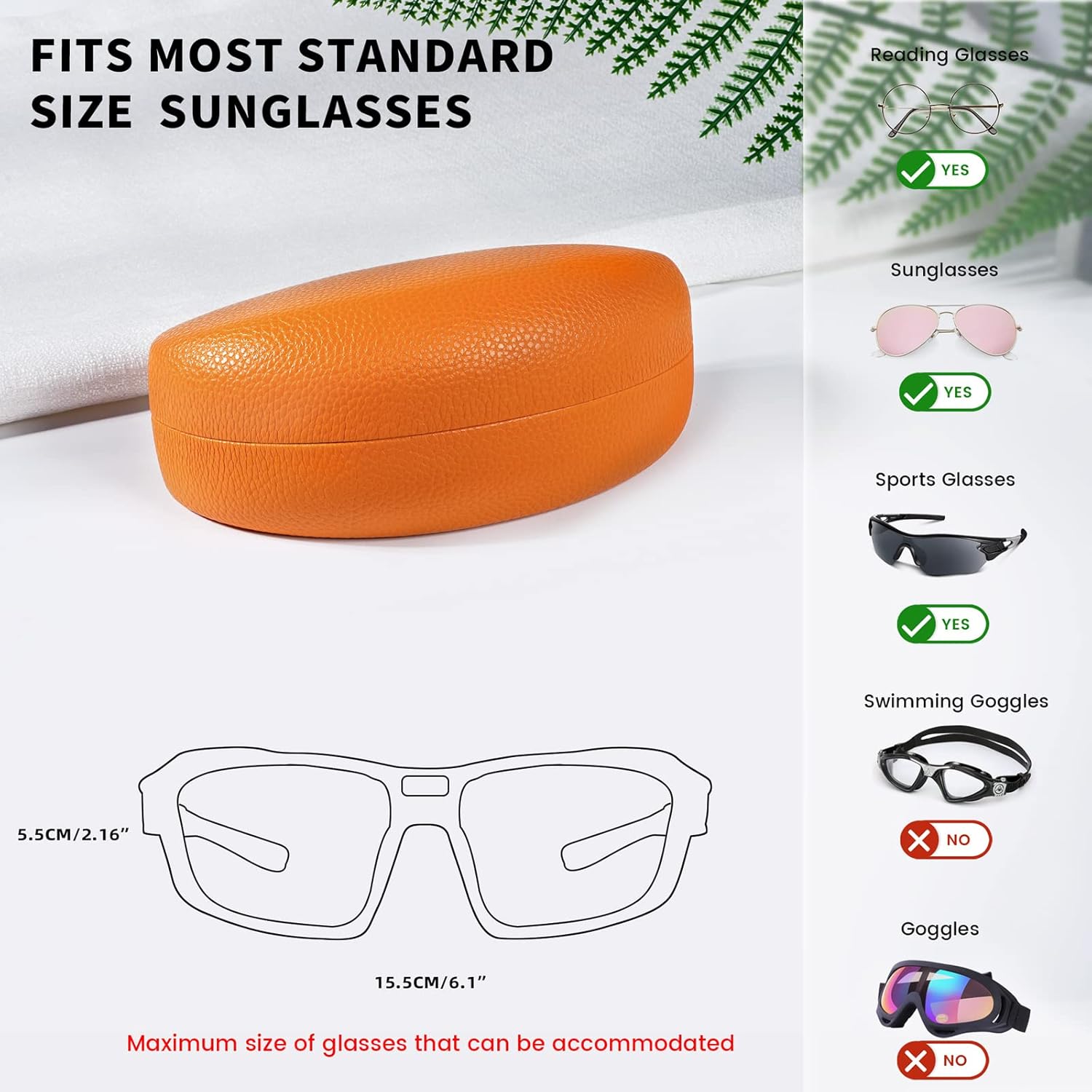 Vista 5 de molshine Funda rígida para gafas de sol funda clásica grande para lentes de sol lentes con paño de limpieza bolsa