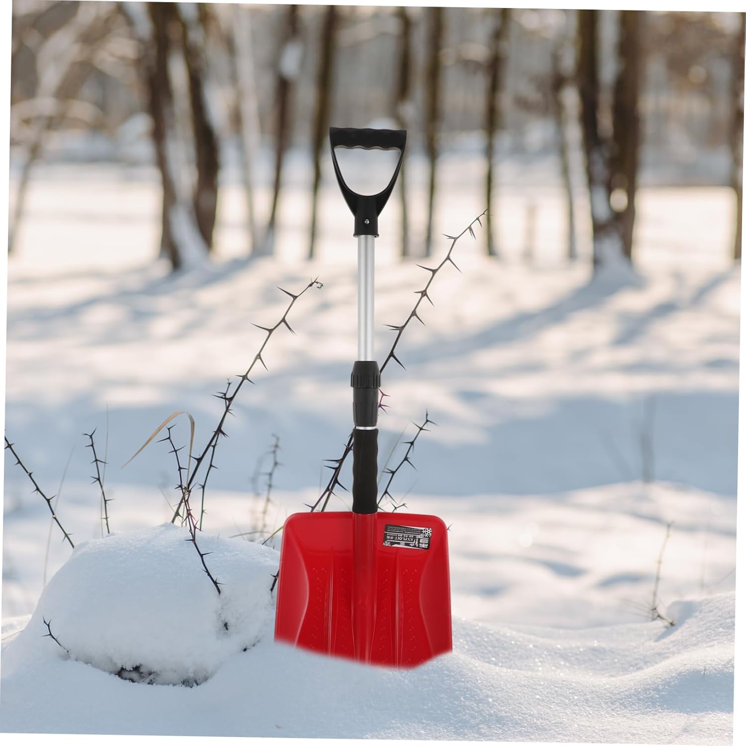 VANZACK Portable Retractable Snow Shovel for Vehicle Compact Plastic Snow Tool Aluminum Handle for Car Trunk Emergency Use