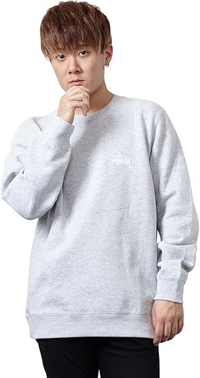 Amazon Stussy ステューシー トレーナー メンズ 裏起毛 Basic Stussy Crew Xxl Gyhtr ヘザーグレー 並行輸入品 トレーナー パーカー 通販