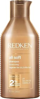 Redken All Soft Shampoo for Dry Brittle Hair - Argan Oil Moisturizing Formula, Gently Cleanses, Softens & Safe for Color-Treated Hair