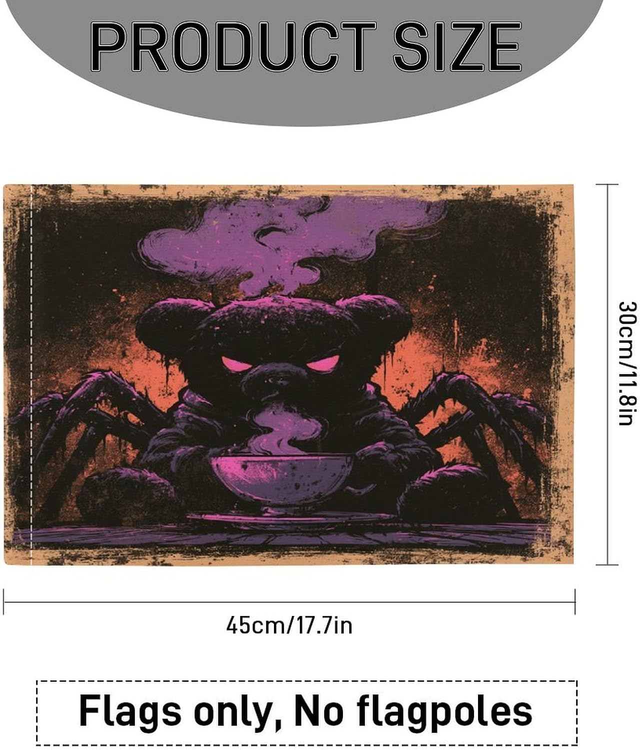 Spider Bear Car Window Banner 7.9x11.8 & 11.8x17.7 Inch Vehicle Window Mount Accessories For Car Windows image 2