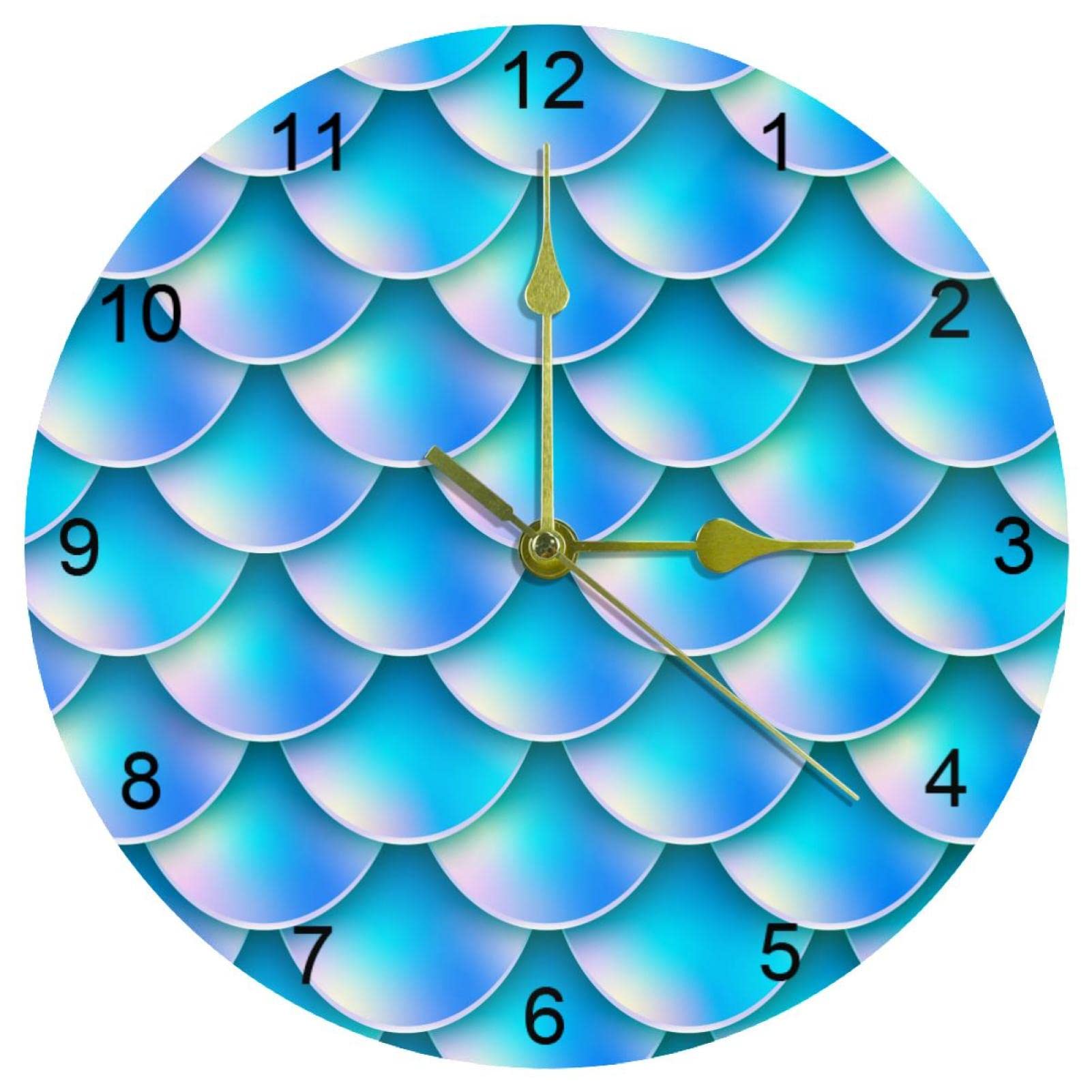 Horloge murale à quartz avec chiffres arabes fonctionnement à piles pour maison