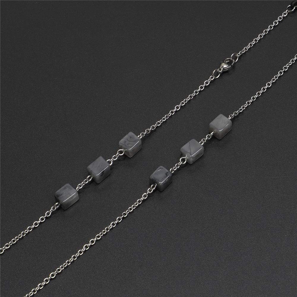 Sonnenbrillen-Kette, Brillenband, Anti-Rutsch-Kette Brillenkette Off The Chain Metall Brillen for Damen Silber Zwei Farben