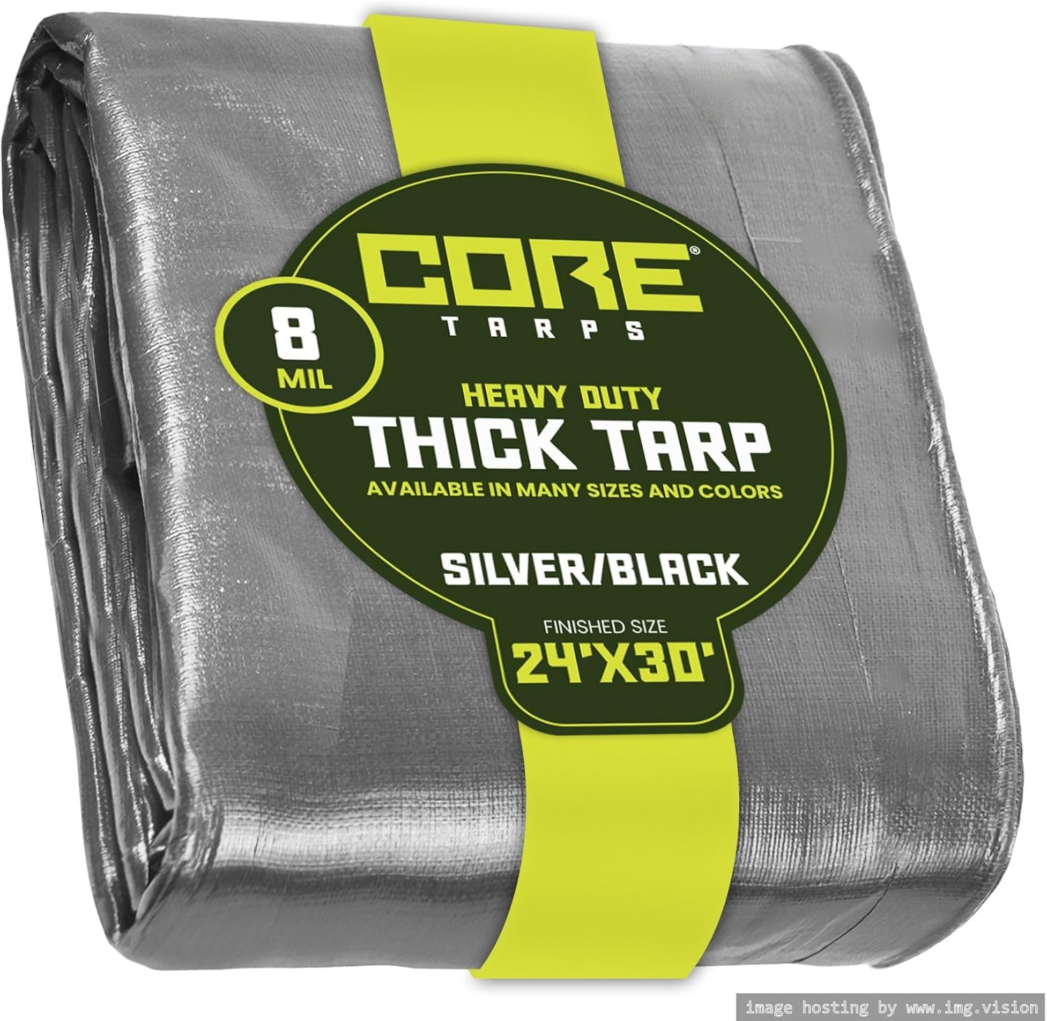 Core Tarps Heavy Duty Tarp Cover 8 Mil, Waterproof, UV Resistant, Reinforced Edges