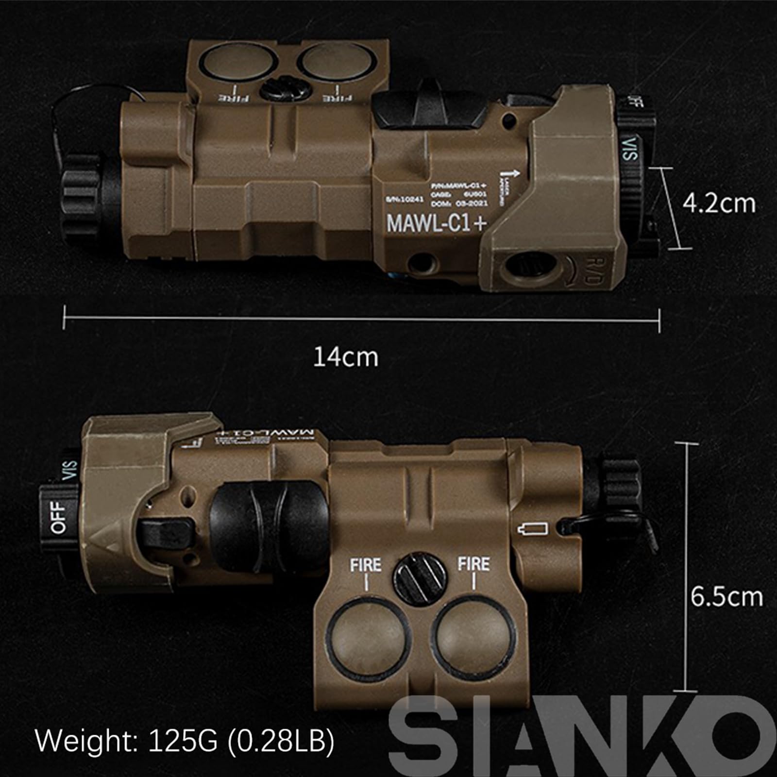 Tactical MAWL-C1 - Caja de batería modular, soporte de batería ligero, compartimento de batería enchufable, equipo de disparo de caza de Airsoft (negro)