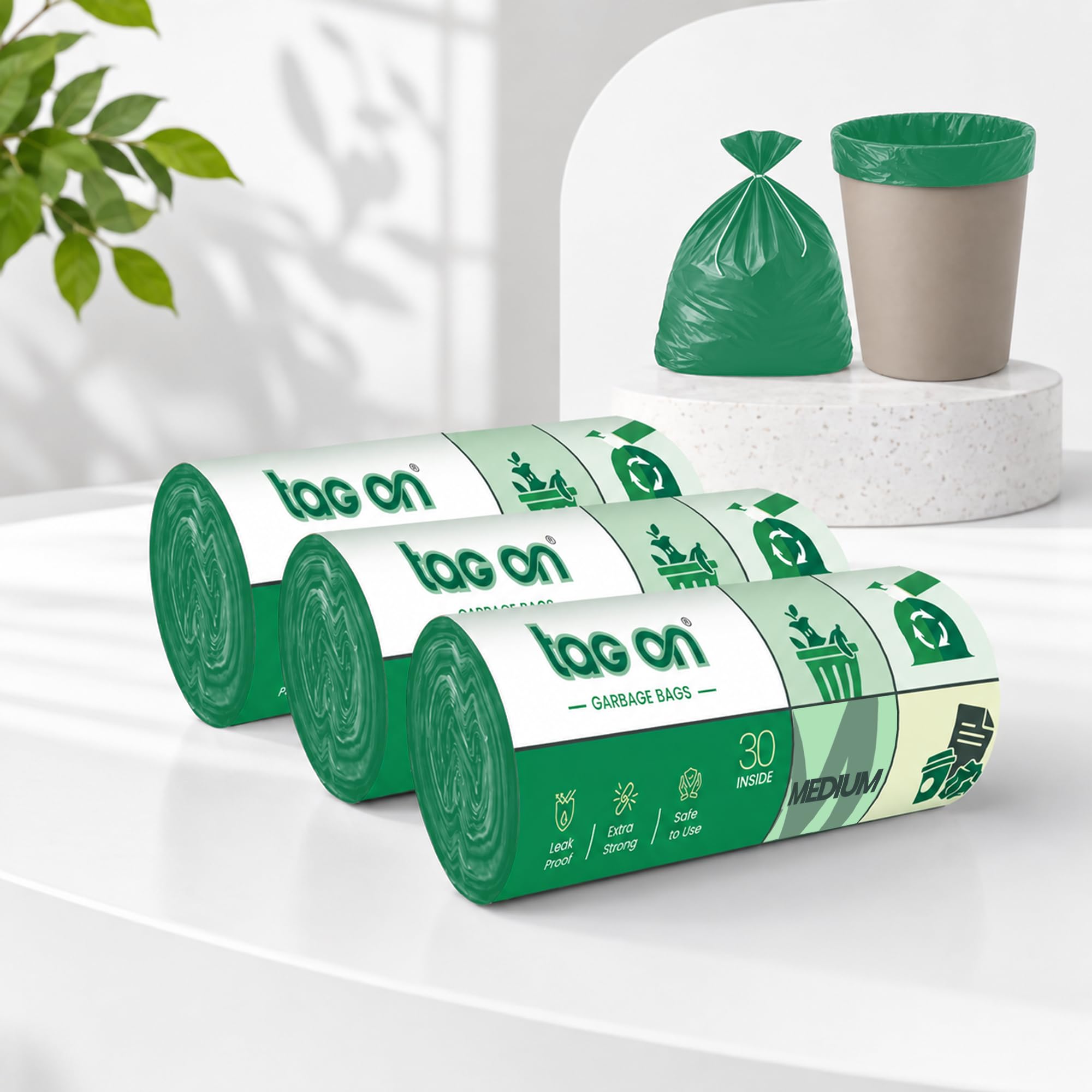 Premium Garbage Bags - 90 Pack, 19x21" -1