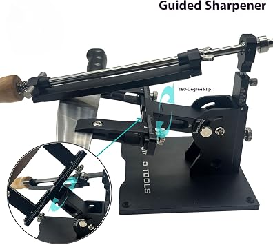 Guided Knife Sharpening System Heavy-Duty Aluminum Professional Knife Sharpener Tool with Adjustable Angle for Kitchen Cutter, Fruit Cutter