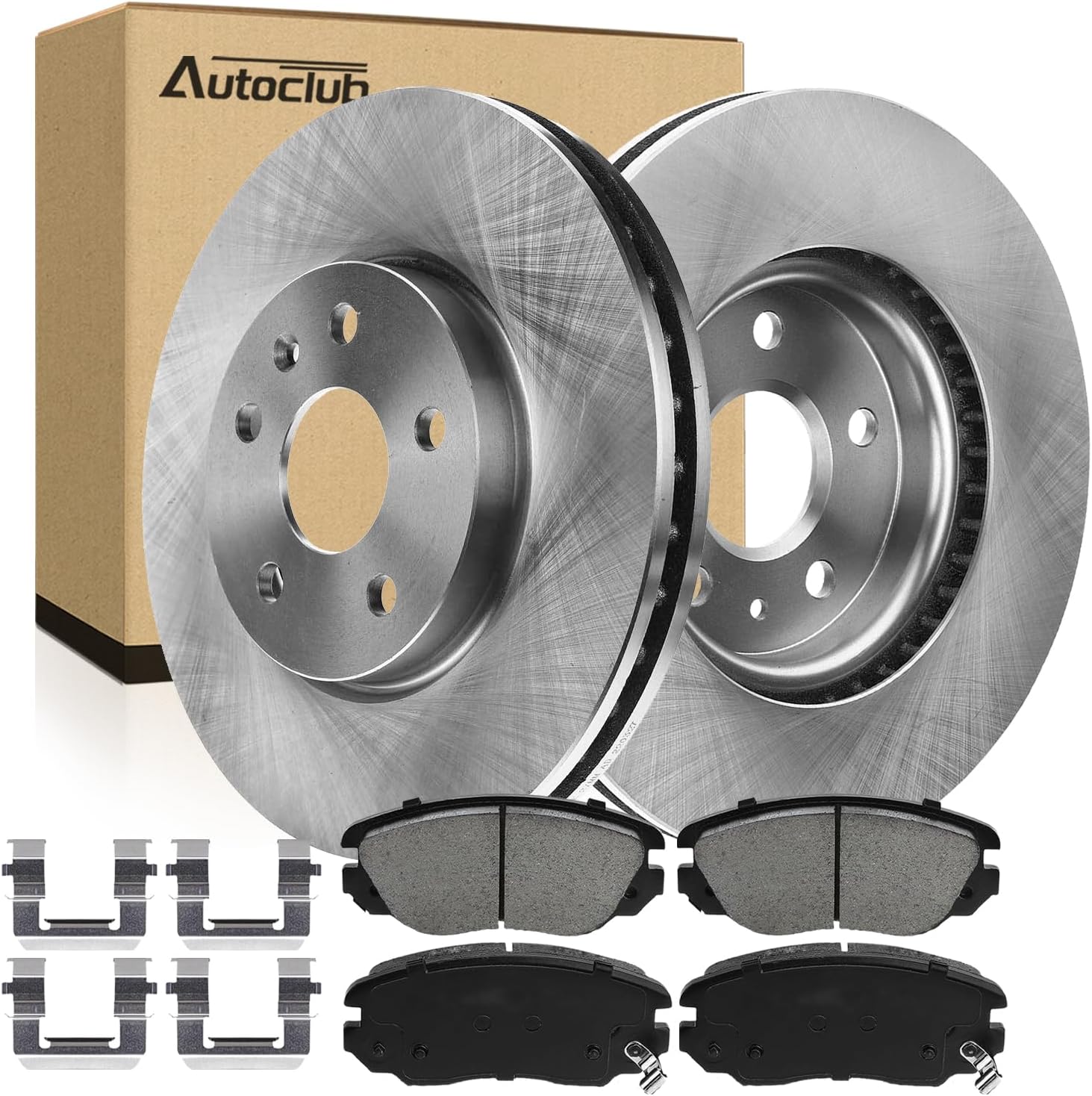 Autoclub 55174 1421 12.64 in (321mm) Front Brake Kit for Buick Allure LaCrosse Regal, for Chevy Impala Equinox Malibu Limited, GMC Terrain, Saab 9-5 Brakes Rotors and Ceramic Pads Replacement Vented