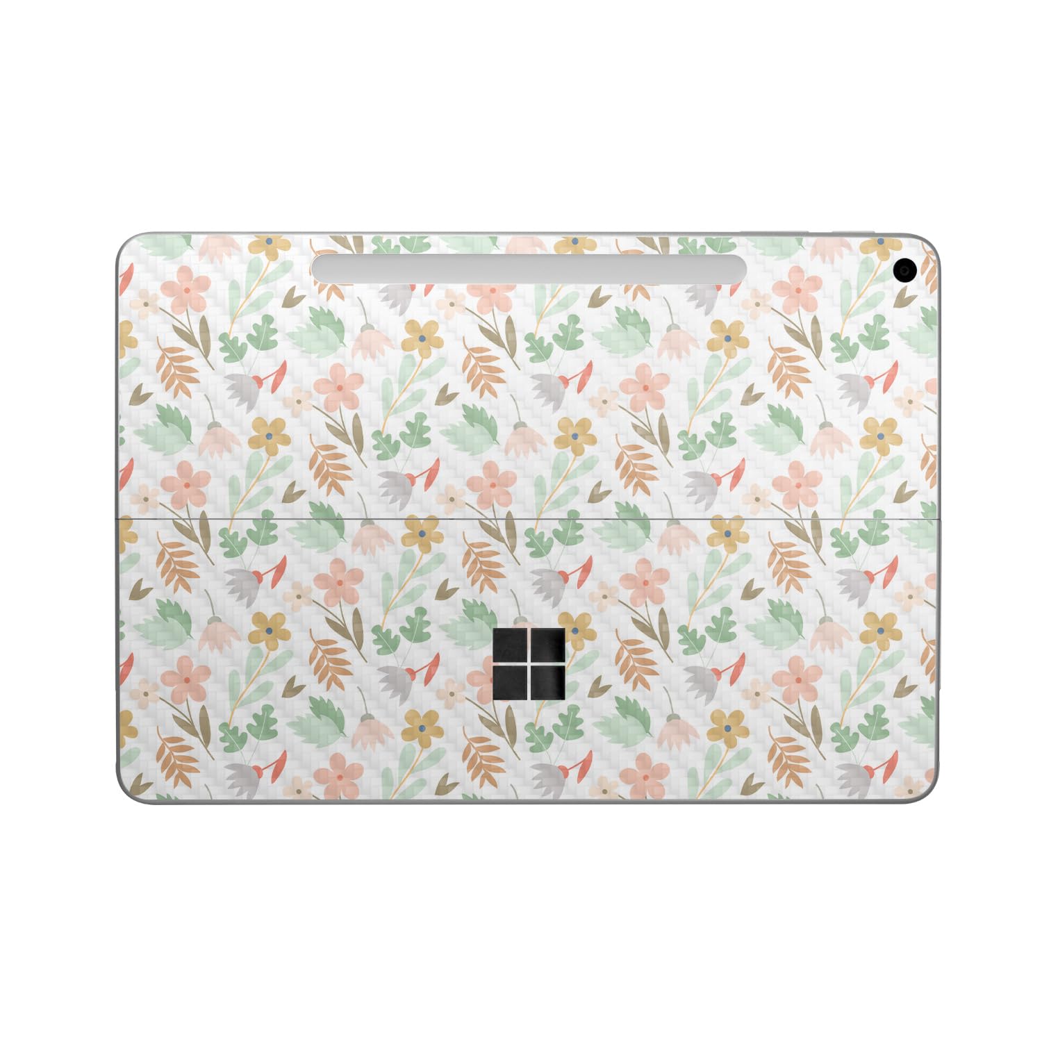 Carbon Fiber Tablet Skin Compatible with Microsoft Surface Pro 12" (2025) - Neutral Flowers - Premium 3M Vinyl Protective Wrap Decal Cover - Easy to Apply | Crafted in The USA by MightySkins
