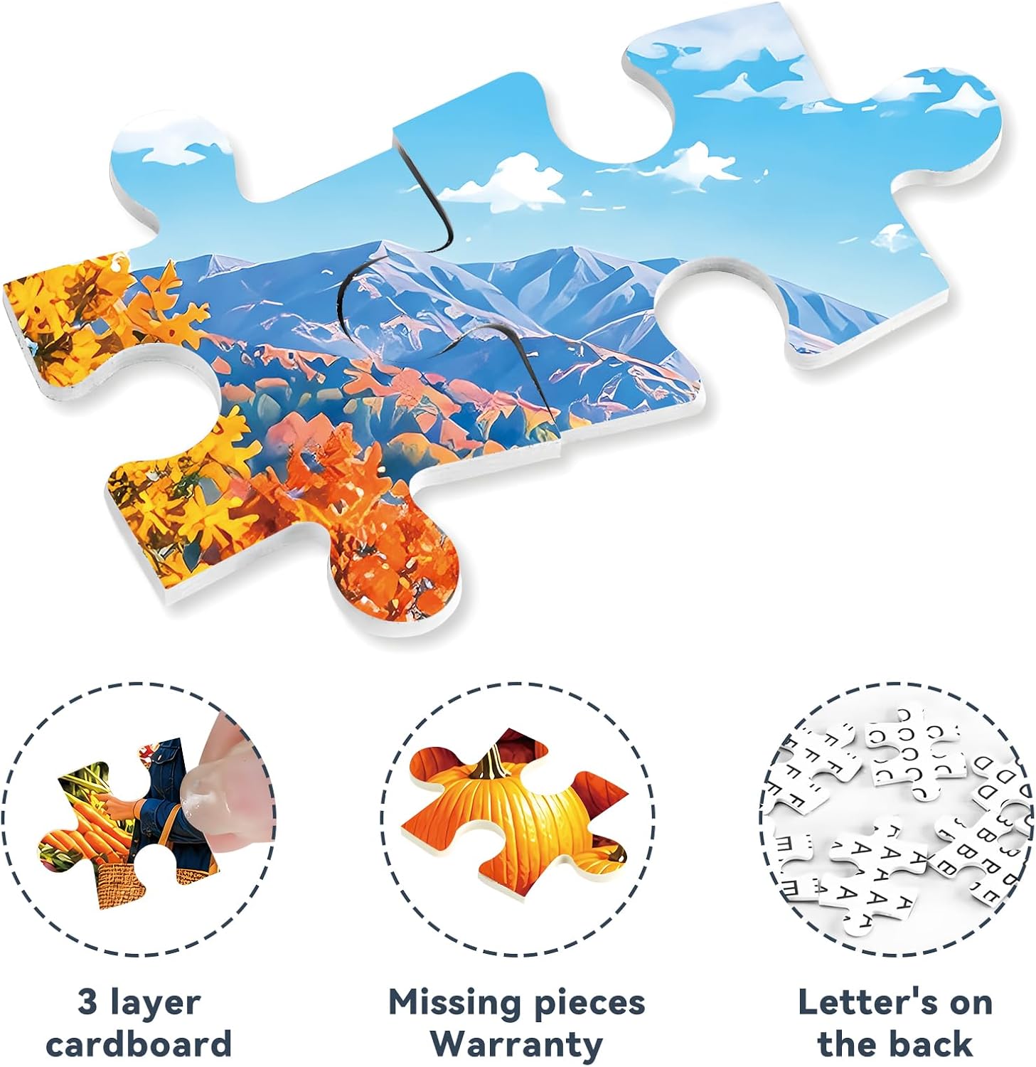 500 Piece Farmers Market Jigsaw Puzzle for Adults, Fall Harvest Scene image 4