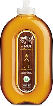 Method Squirt + Mop Wood Floor Cleaner, Almond Scent, 25 oz Squirt Bottle