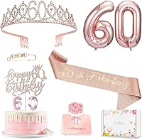 Vista 38 de Decoraciones de cumpleaños número 20 para mujer, banda y corona de cumpleaños, decoración de pastel y velas, globos de números, regalos de 20