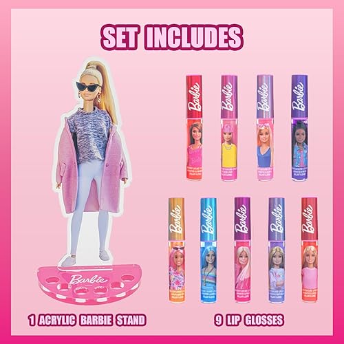 Miniatura 2 de Barbie - Brillo de labios con soporte acrílico para almacenamiento y exhibición, brillo de labios a base de plantas, perfecto para fiestas, fiestas