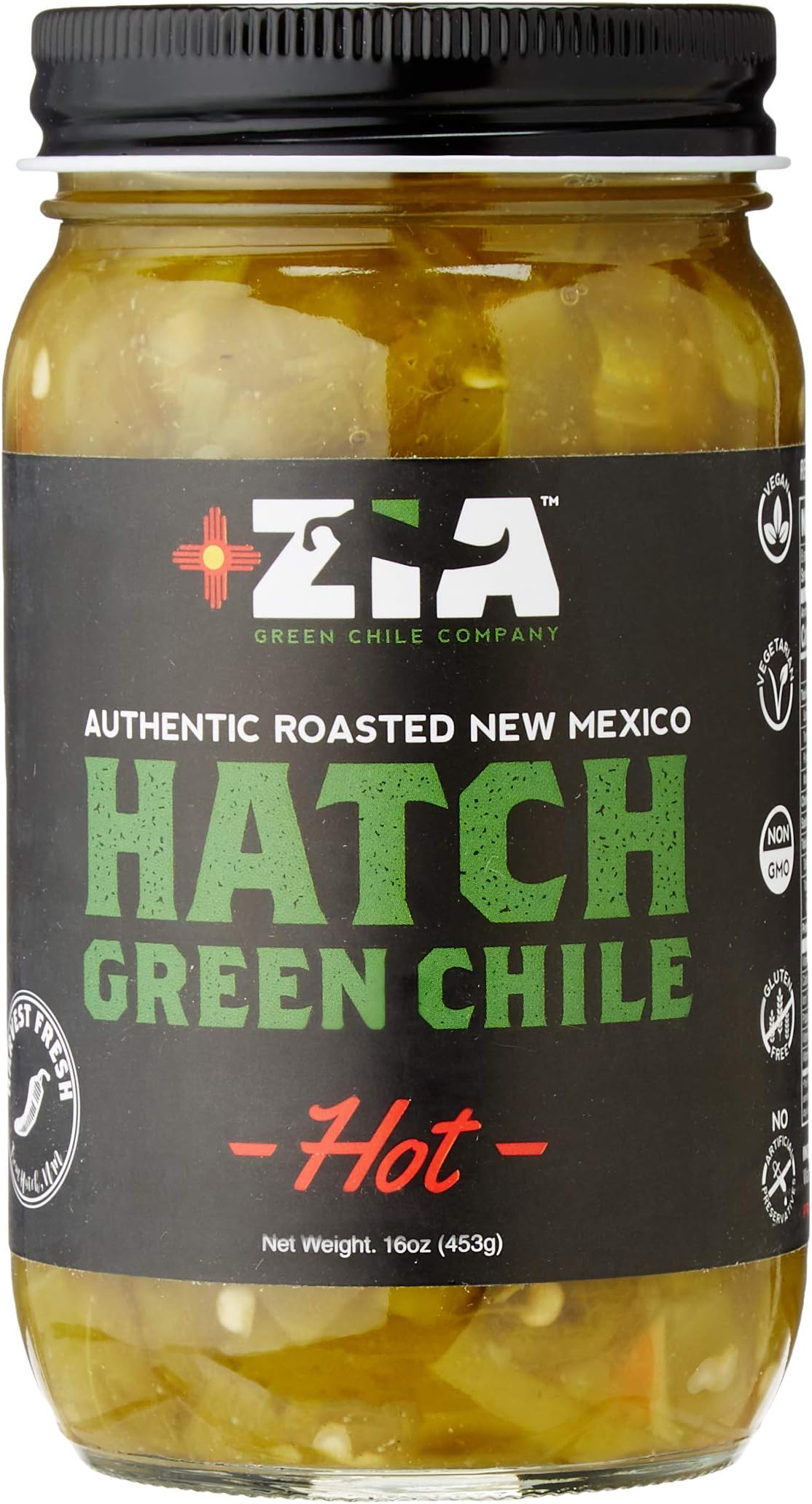 Original New Mexico Hatch Green Chile By Zia Green Chile Company - Delicious Flame-Roasted, Peeled & Diced Southwestern Certified Green Peppers For Salsas, Stews & More, Vegan & Gluten-Free - 16oz