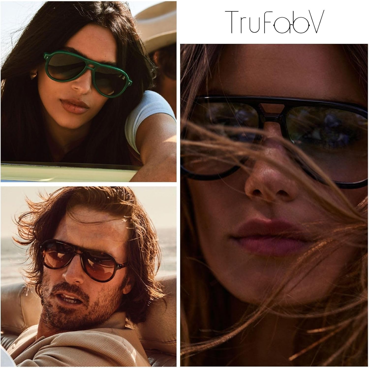 Vintage Retro 70s Sunglasses for Women Men, Fashion Disco Glasses, Double Bridge Aviators - Image 3