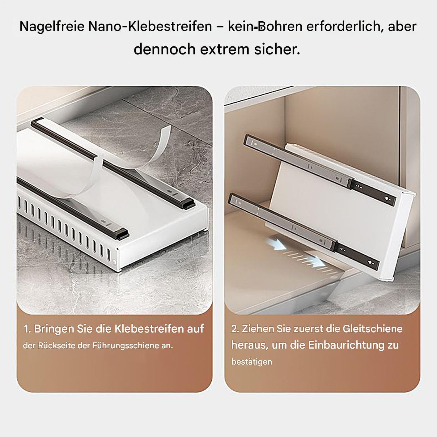 Estante de almacenamiento extensible y sartenes – Soporte autoadhesivo | polea con organizador de tapa de olla ajustable | Práctico estante de almacenamiento que ahorra espacio para organizar