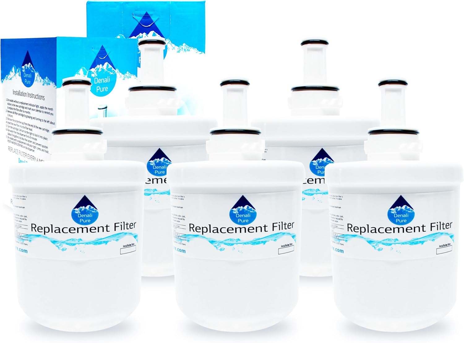 5-Pack Replacement for Samsung RS275ACWP Refrigerator Water Filter - Compatible with Samsung DA29-00003G, Samsung DA29-00003B, Samsung DA29-00003A Fridge Water Filter Cartridge