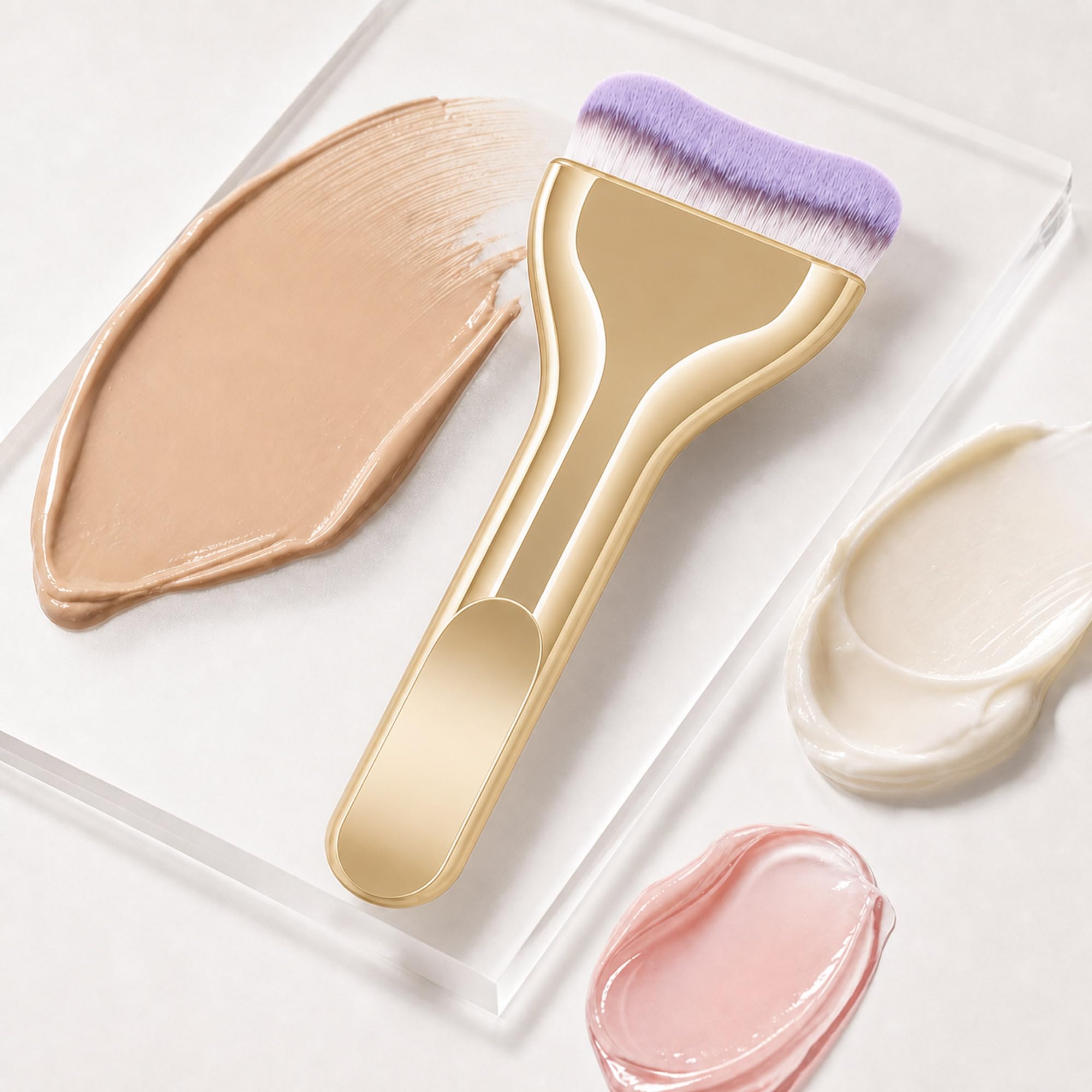 Brocha Facial Dorada con Cerdas Suaves para Base y Mascarillas Spa - imagen 5