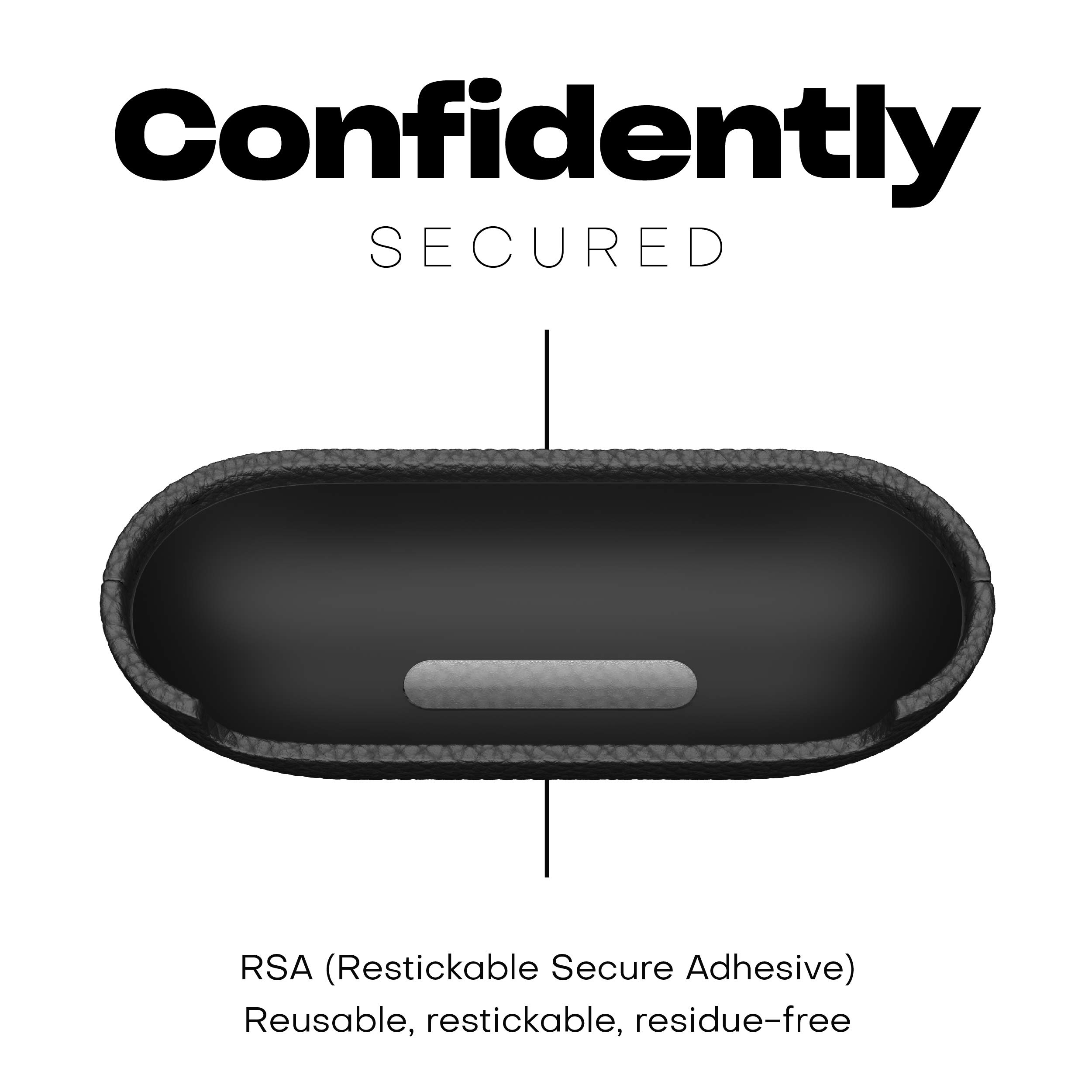 KeyBudz Artisan skórzane etui ochronne do Apple AirPods Pro, etui, skórzane etui z prawdziwej skóry, akcesoria do słuchawek, czarne