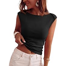 BTFBM Womens Ribbed Tank Tops 2026 Summer Cap Sleeve Boat Neck Slim Fitted Knit Basic Casual Tee Shirts Fashion Clothes