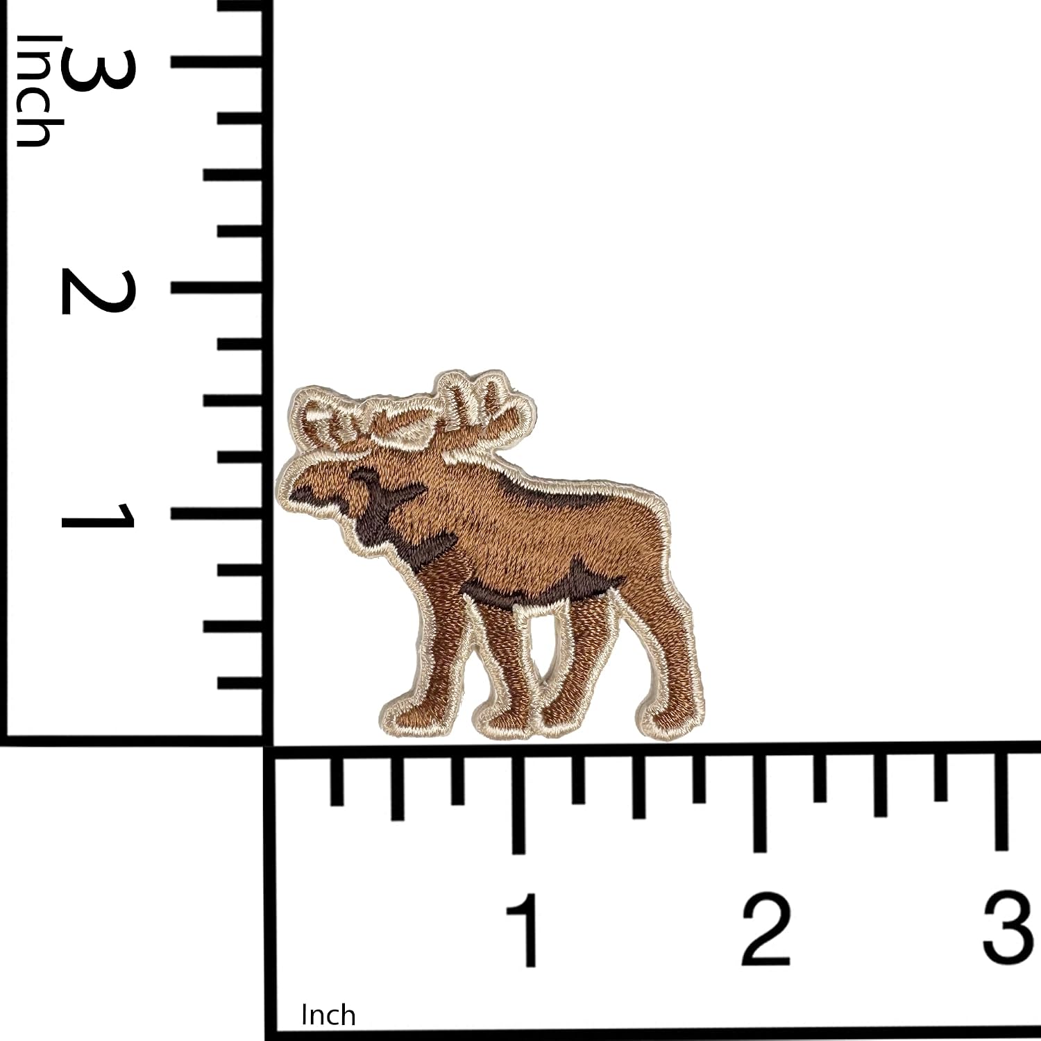8-Pack Moose Embroidered Iron-On Applique Patches – 1-1/2" x 1-3/4" Premium Press-On Animal Patches for Clothes, Bags, Crafts