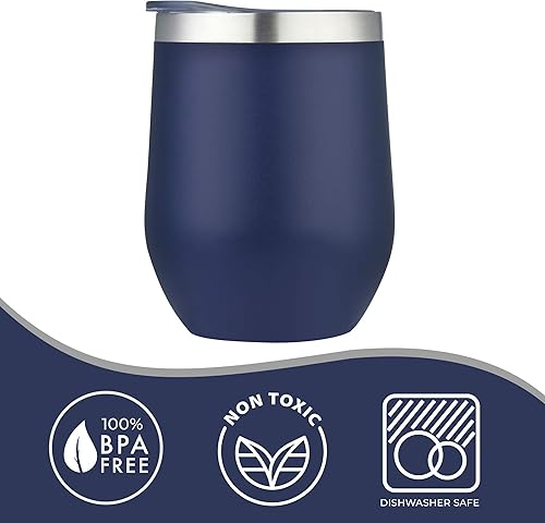 Miniatura 7 de Impecgear Vaso para café, té y bebidas de 12 onzas, 100% libre de BPA 188, vaso de viaje de acero inoxidable, aislamiento de doble pared, taza de