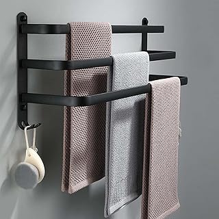 60CM Towel Bar Towel Rack Bathroom, Bathroom Accessories Set, 60cm Bathroom Towel Holder, Bathroom Black Towel Bar Hand Towel Holder Bathroom Towel Rack Wall Mount