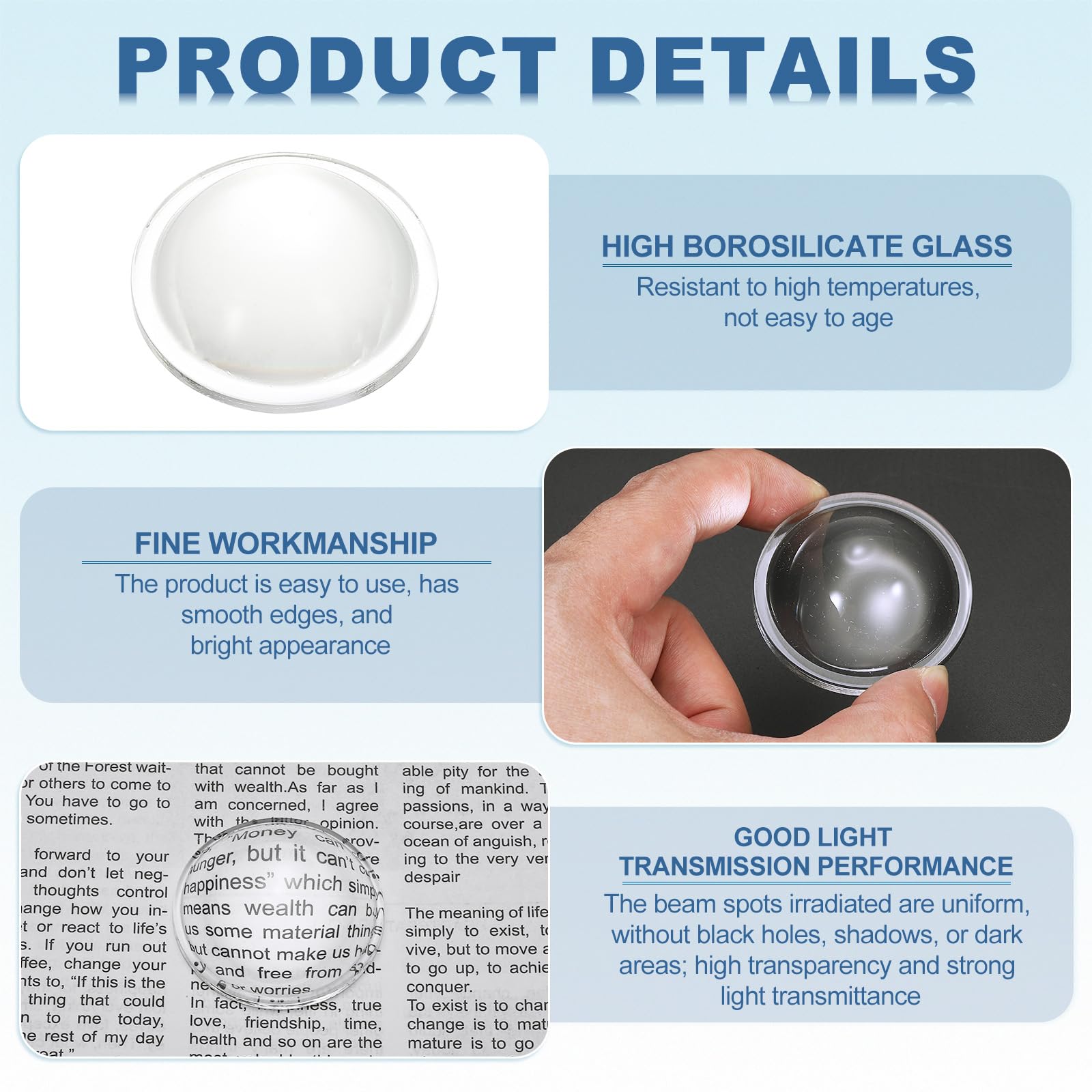 PATIKIL Diameter 44.5mm Flat Convex Lens - Image 3